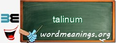 WordMeaning blackboard for talinum